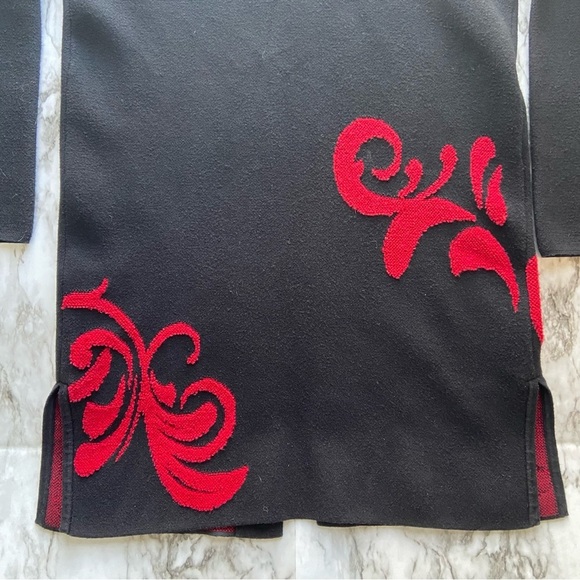 Chico’s Black and Red Long Embroidered Cardigan Size 0 - Picture 5 of 16